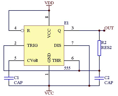555集成块引脚功能及接线图