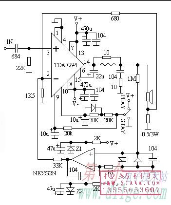 tda7294制作的大功率低音电路图